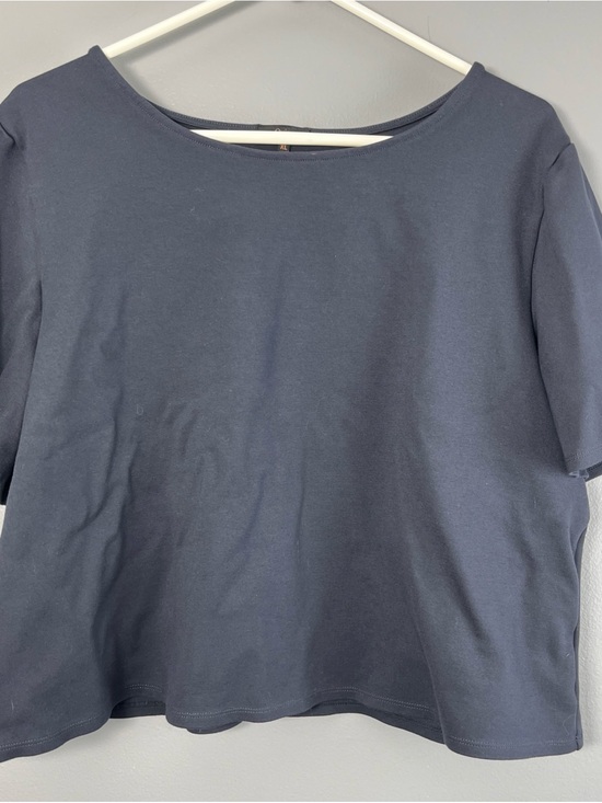 Quince Tops - Quince Navy Short-Sleeve Boatneck Tee